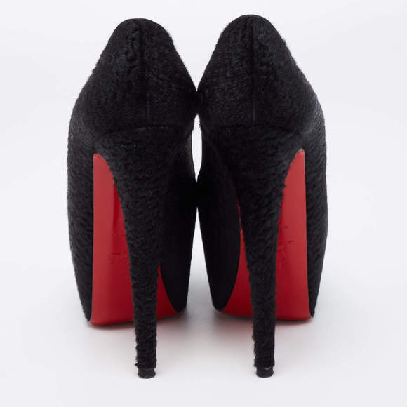 Christian Louboutin Black Calf Hair Daffodile Pumps Size 37 - Picture 6 of 10